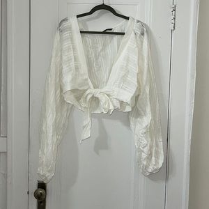 NWOT Shein Tie Crop Top